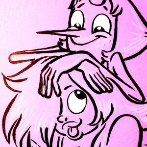 SU "Cuddly Gem Gals" Amethyst & Pearl Acrylic Paint Art- Raven Molisee